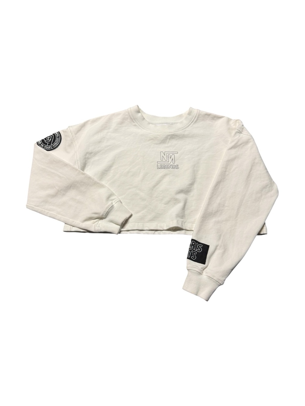 Norris Nuts Legends Cropped Crewneck Sweatshirt Girls Size 12 White